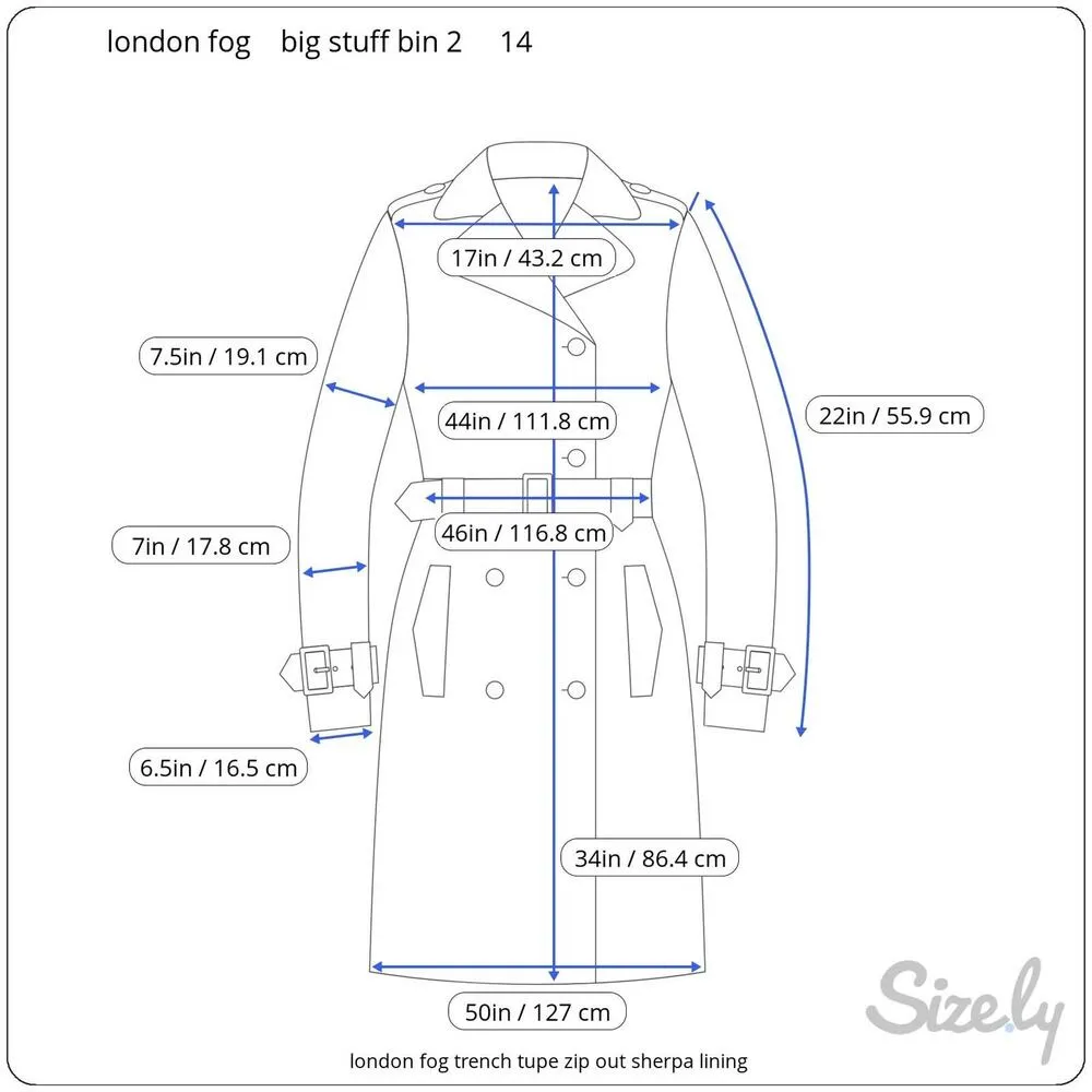 london fog trench zip out sherpa lining tan - Image 2