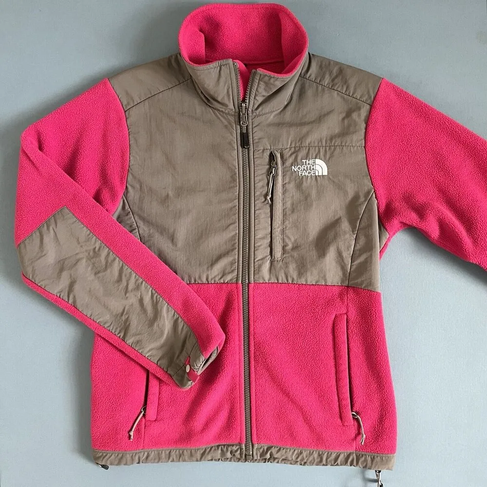 The North Face Denali Pink Gray Polartec Fleece Womens Zip Up Jacket - Image 3