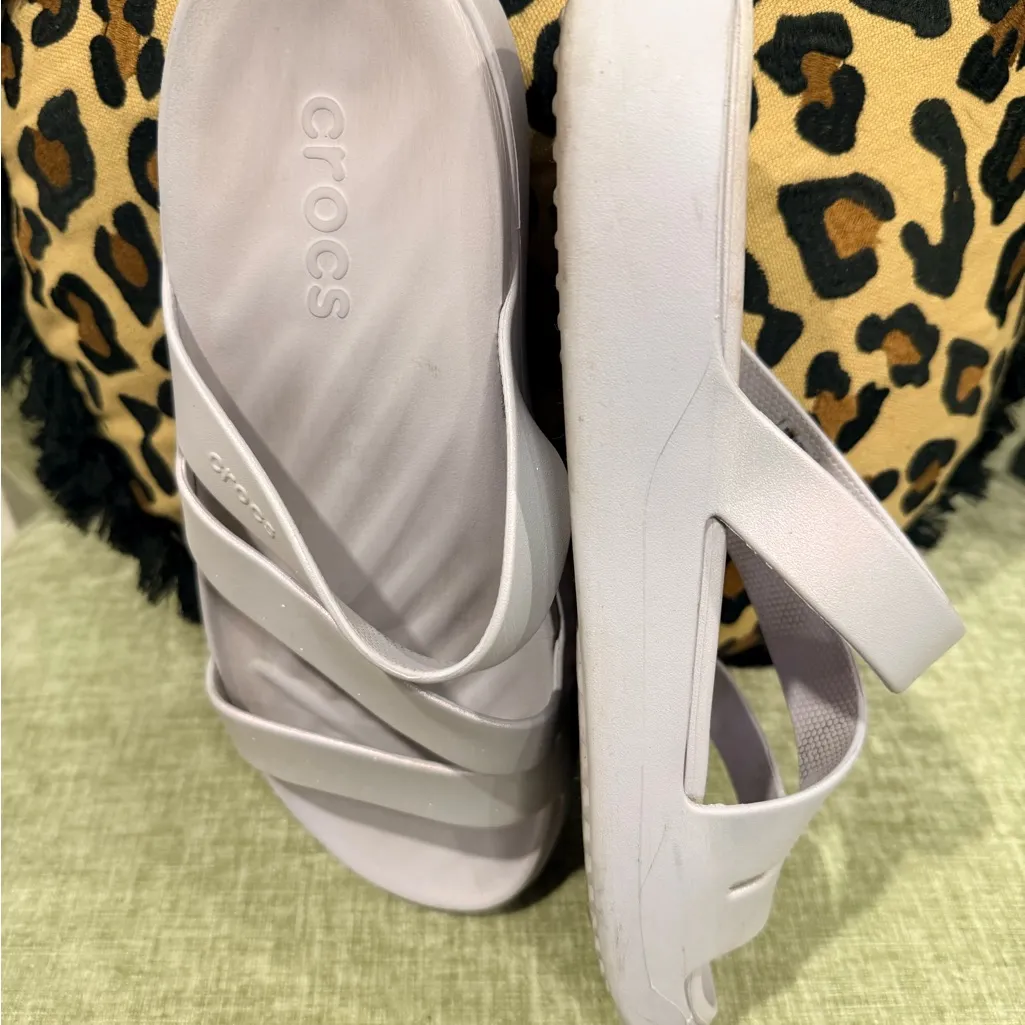 Crocs Women's lilac Sandals size 10 - Image 5