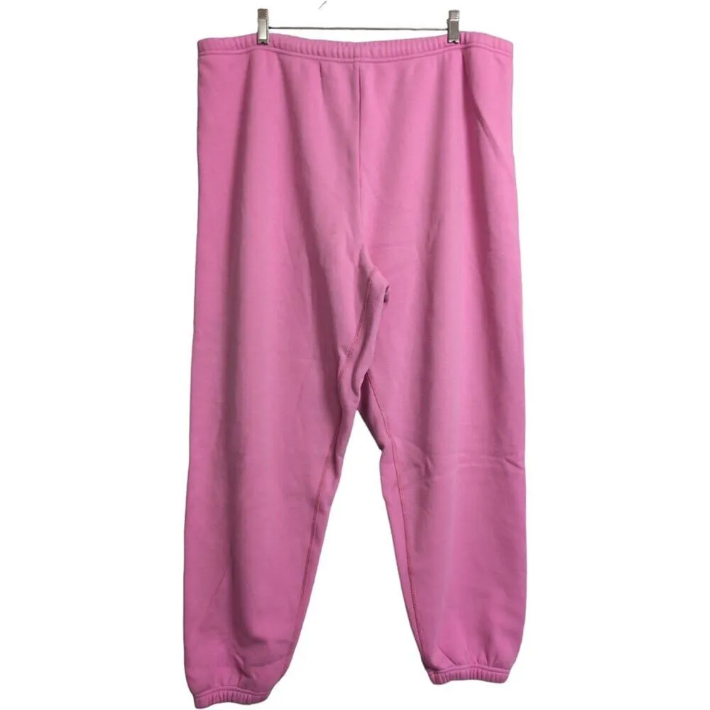 Skims Pink Elastic Waist Cuff Sweatpants Joggers Cotton Blend Size XL - Image 3