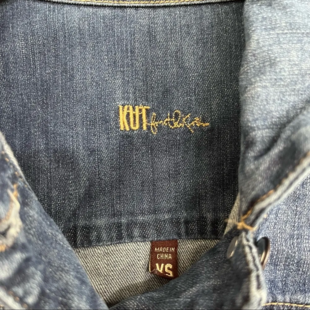 Kut from the Kloth womens button up denim jean jacket blue XS - Image 2