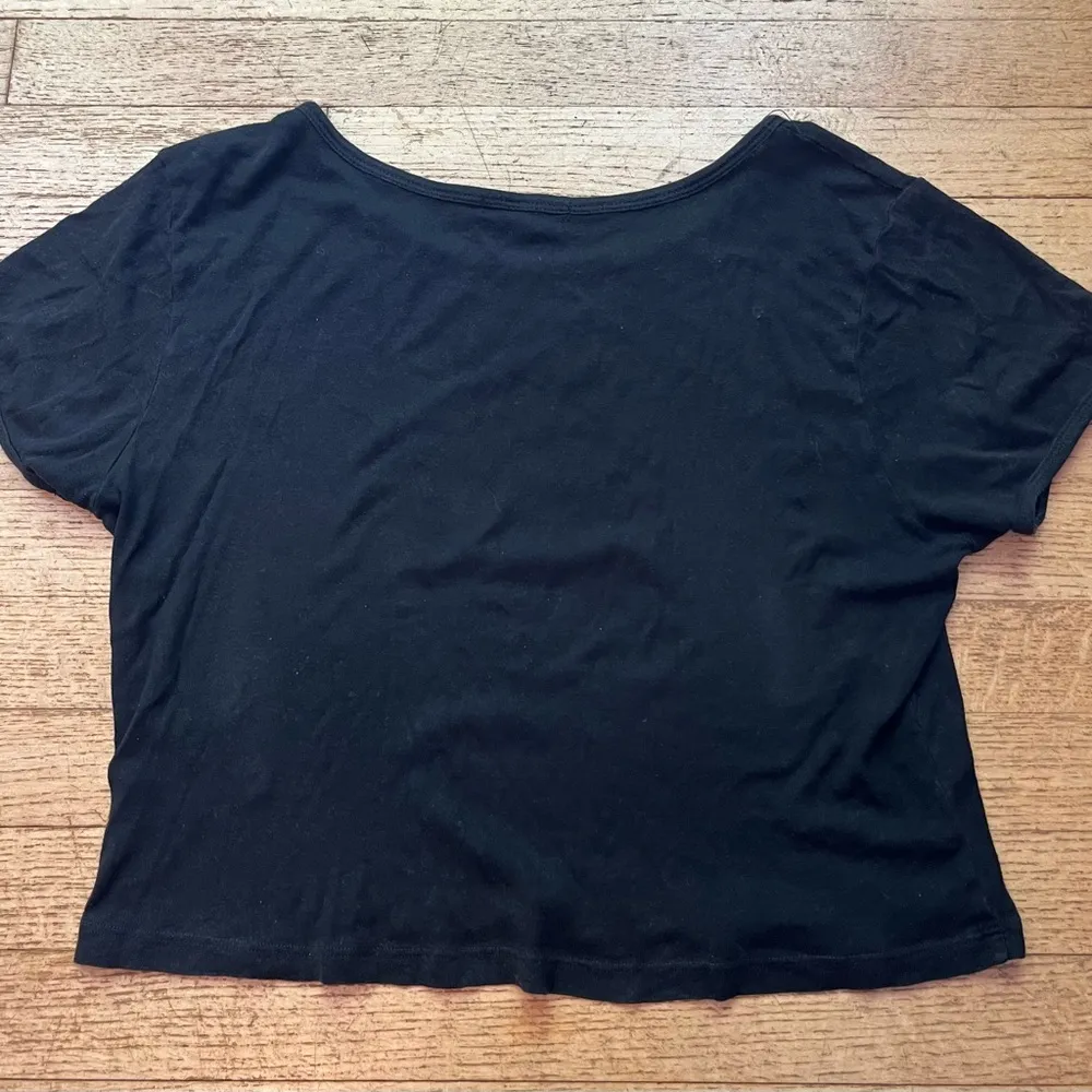 Truly Madly Deeply  Black Butterfly Cropped Tee - Image 3