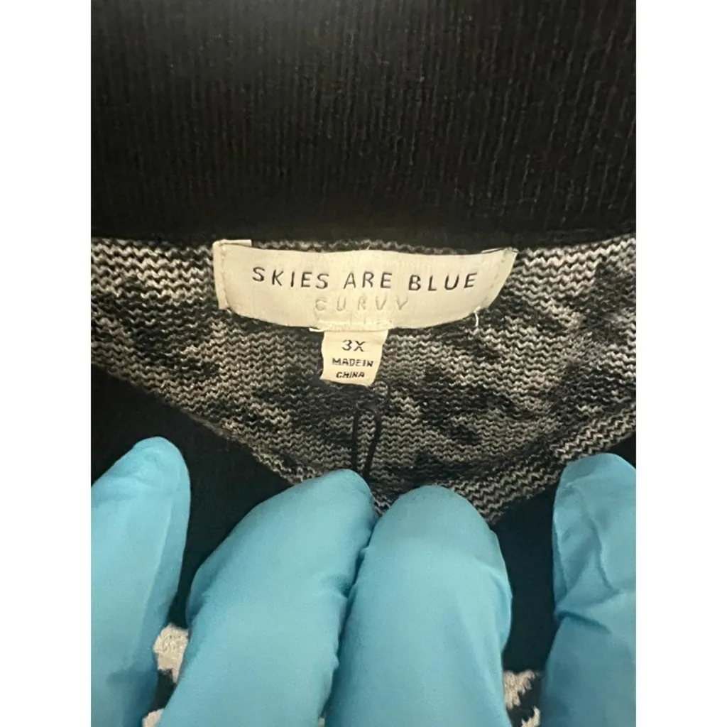 Skies are Blue Curvy Houndstooth Skirt Womens 3X Academia Career Black White - Image 4