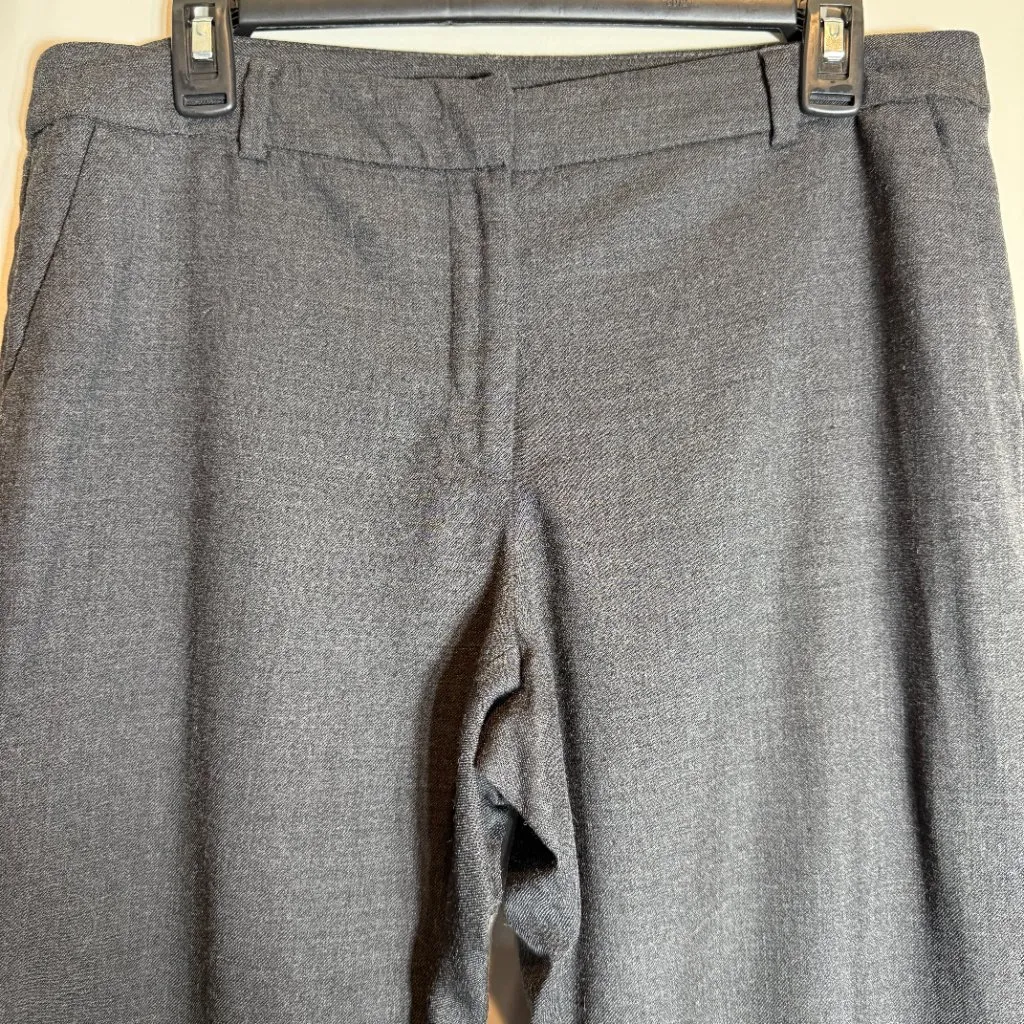 Eileen Fisher Wool Wide Leg Trouser Dress Pants Women's 8 Gray Stretch Career - Image 7