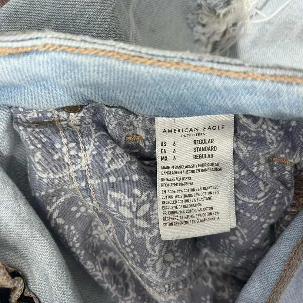 American Eagle  ultra distressed light wash mom jean‎ - Image 4