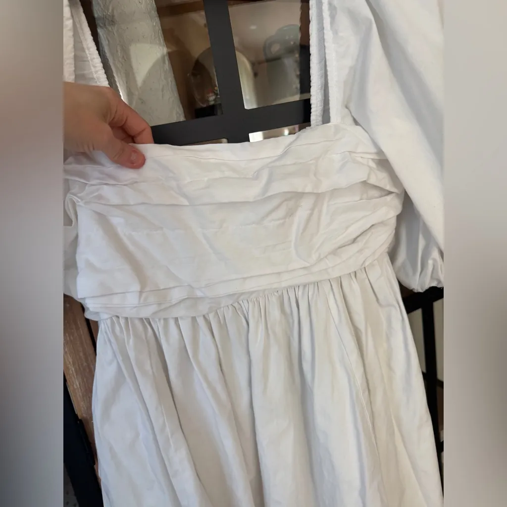 Abercrombie Emerson babydoll mini dress Ruched Puff short Sleeve bride bump - Image 9