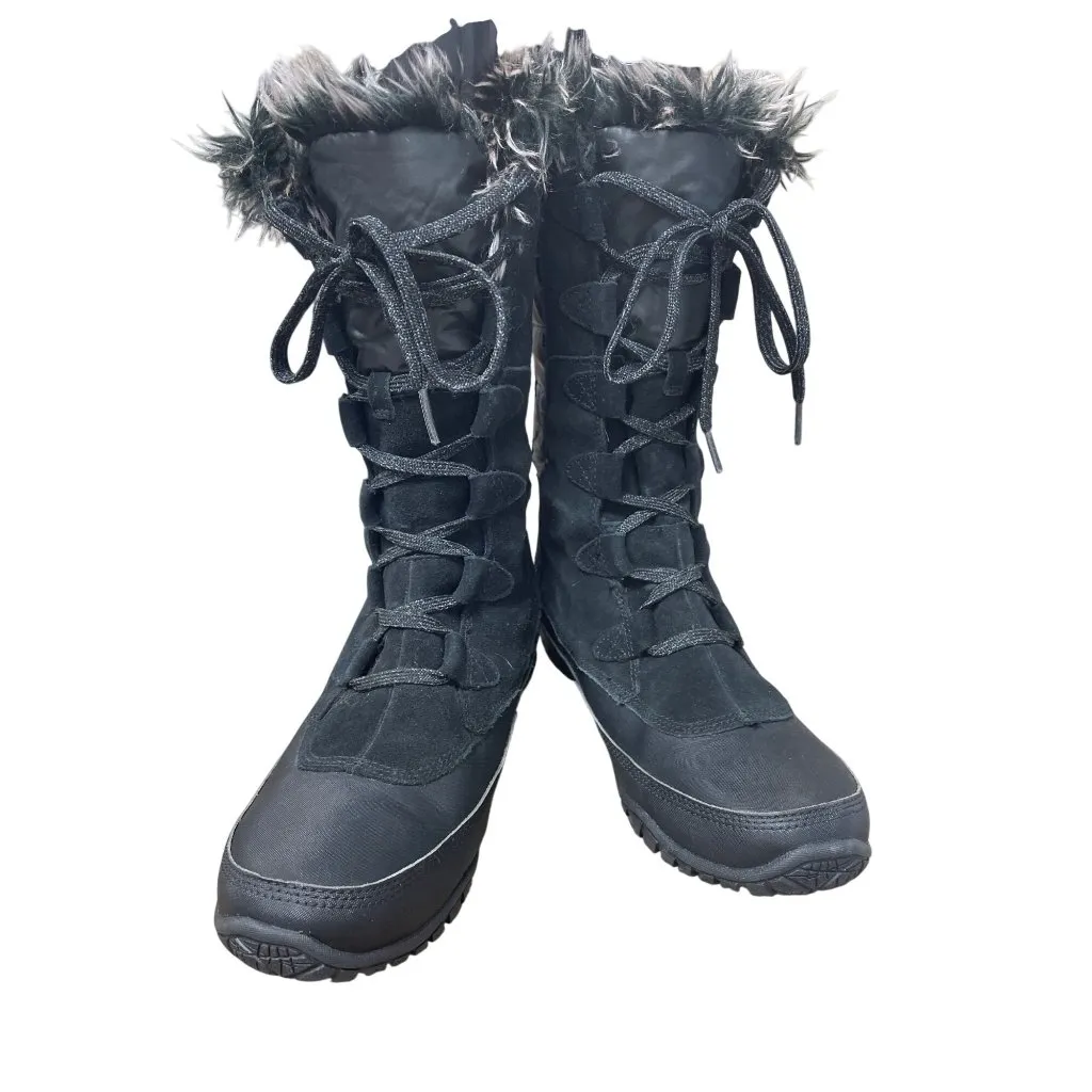 NorthFace Primaloft Womans Black Insulated fur lined winter boots Sz 9 SKU 9569 - Image 12