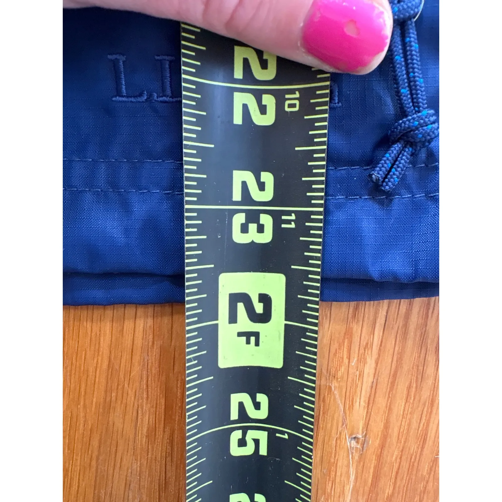 LL Bean Navy Blue Hooded Lightweight Nylon Jacket Windbreaker Size M Size M - Image 6