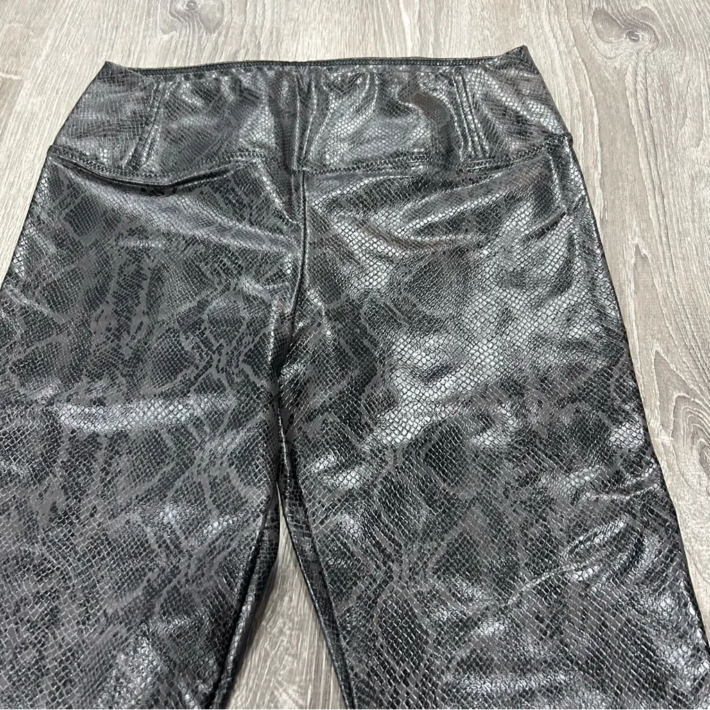 7 For All Man Kind Fuax Snakeskin Leather Leggings - Image 3