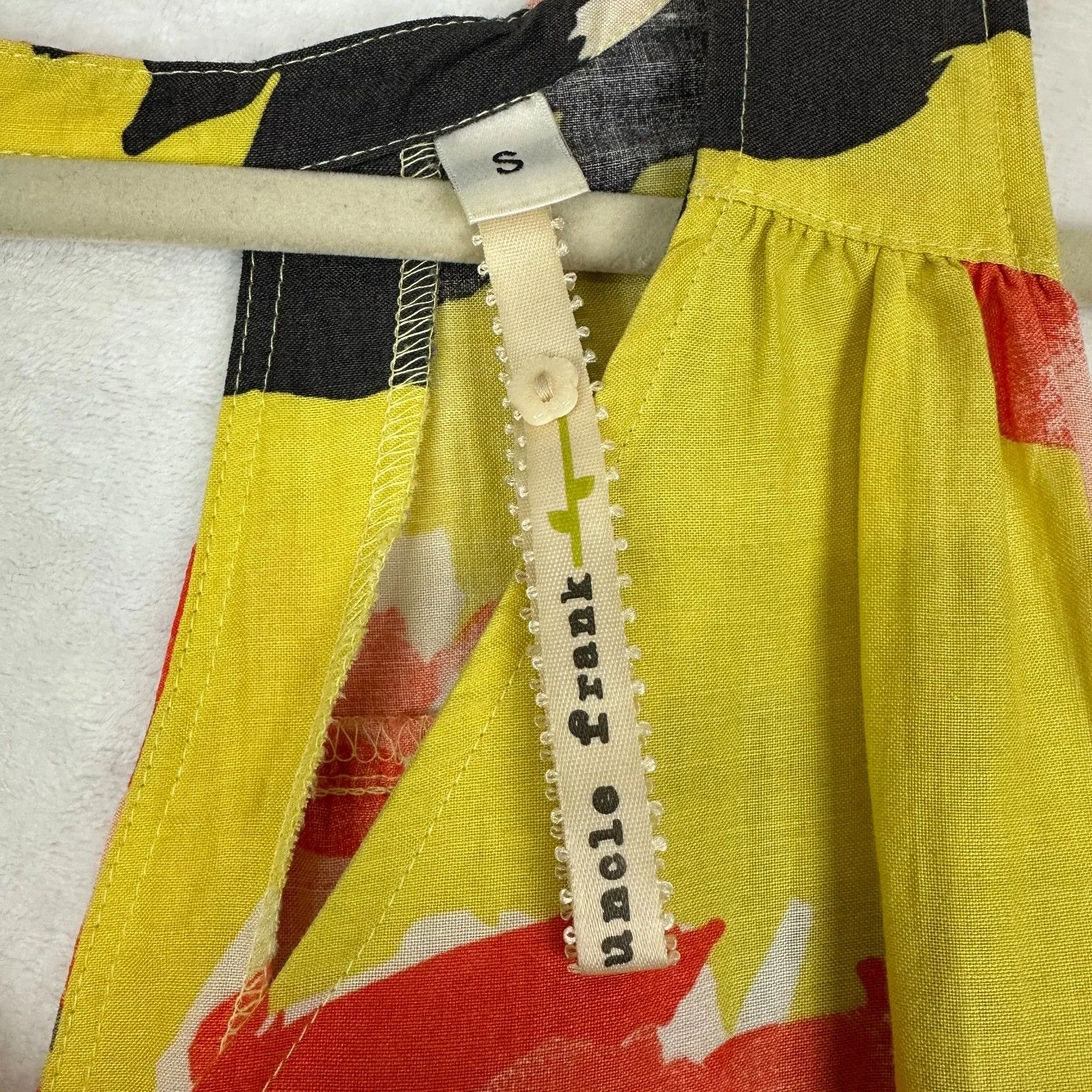 Uncle Frank Floral Dress Size Small Ramie Viscose Vibrant Sleeveless Shift - Image 5