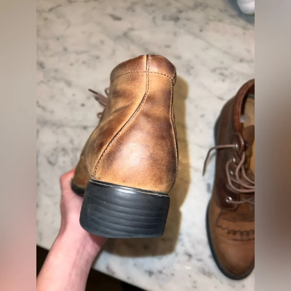 Ariat Heritage Lacer II Western Roper Kiltie Brown Leather Boots Womens Size 7.5 - Image 3