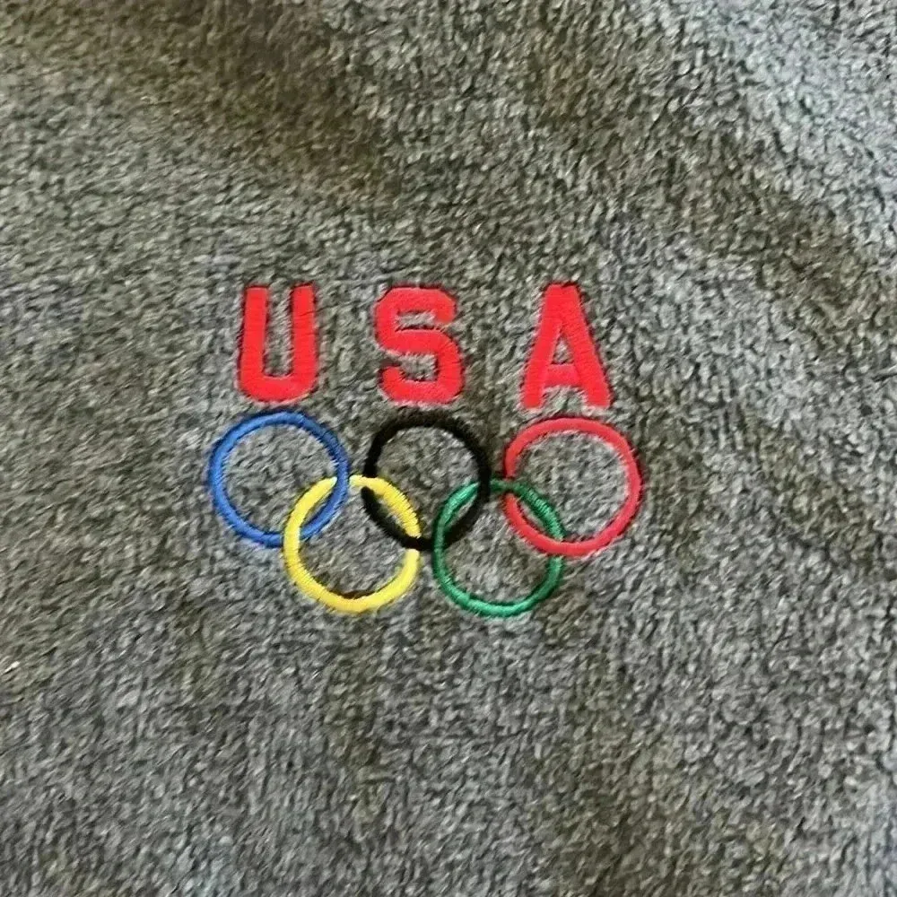 USA Olympics Team Fleece Jacket A10 Gray Size L - Image 5