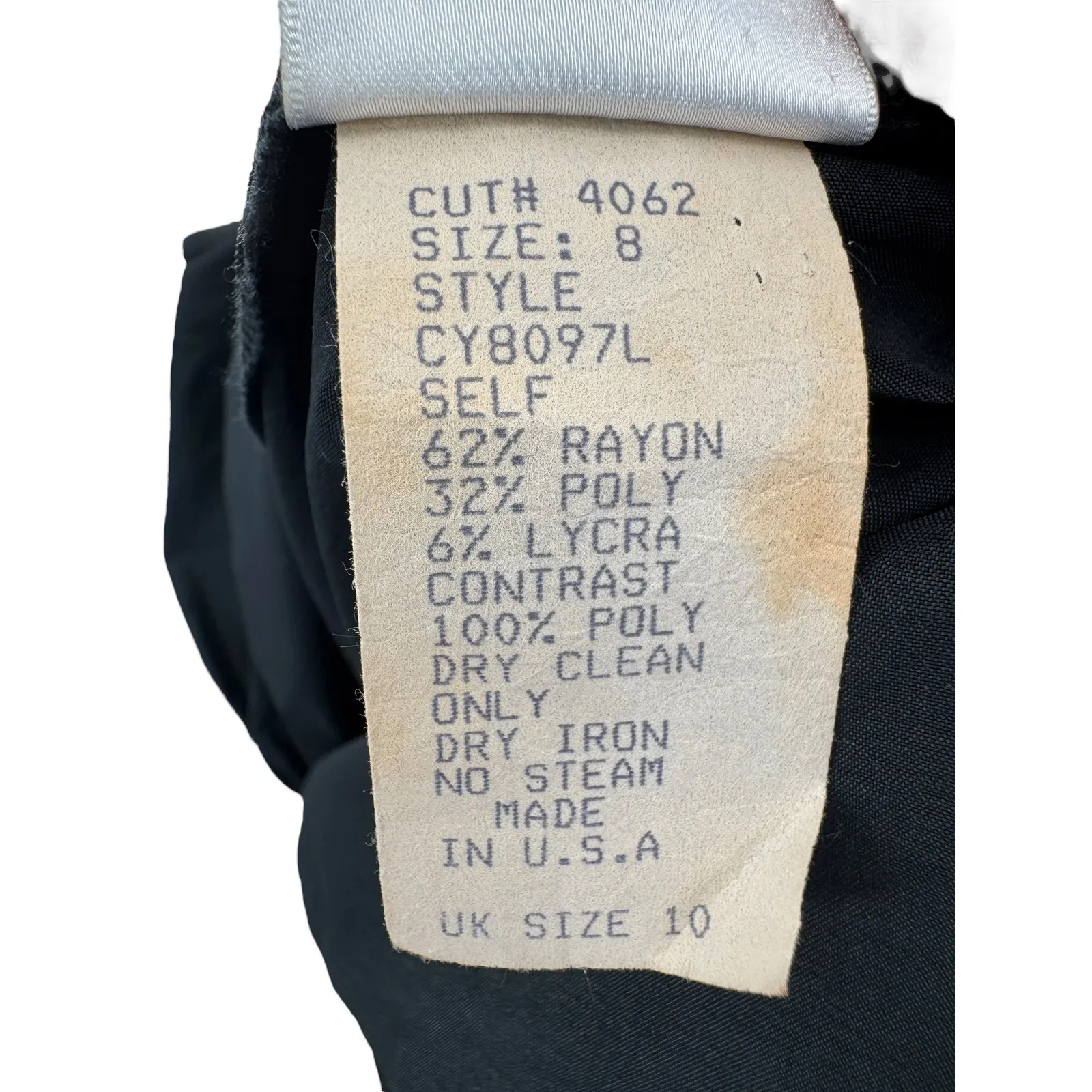 Tadashi Shoji VTG Ruched Bodice Tuxedo Dress‎ Sz 8 Cocktail Gothic Glam Prom - Image 6