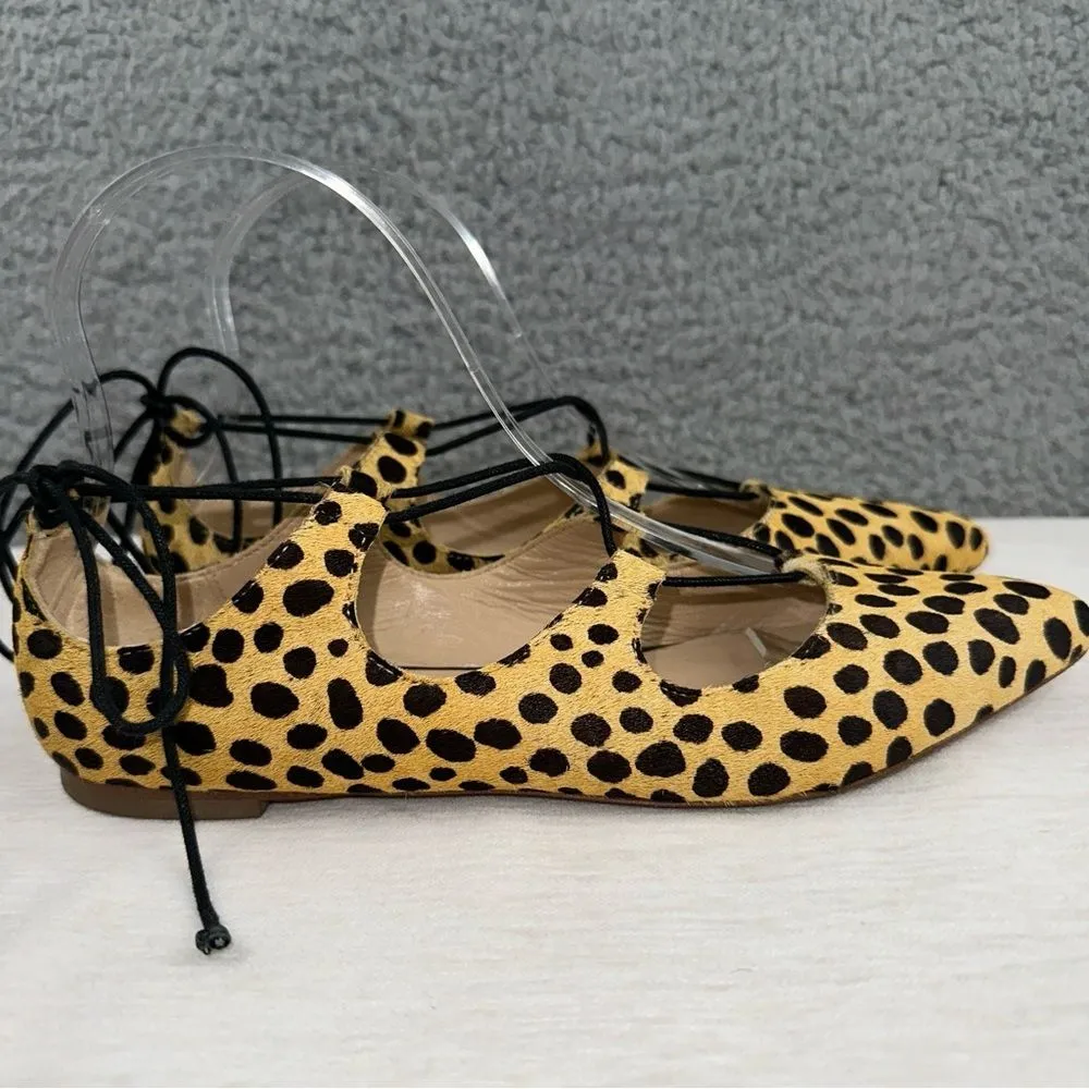 Loeffler Randall Shoes Womens 7B Ambra Laceup Cheetah Print Calf Hair Leather - Image 6