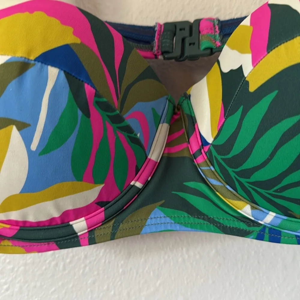 Boden Kythira Bikini Top Palm Leaf Tropical Flora 36A Pink Size undefined - Image 4