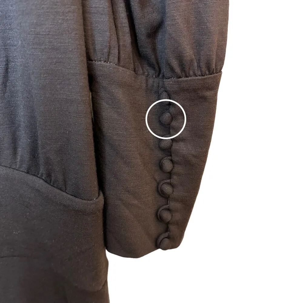 BCBG MAXAZRIA Wool Blend Long Sleeve Brown Midi Dress Size Small - Image 5