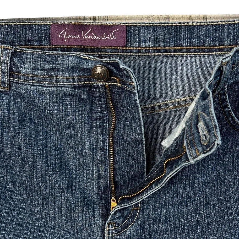 Gloria Vanderbilt SZ 14 Amanda Jeans Stretch Hi-Rise Pockets Medium Wash Blue - Image 3