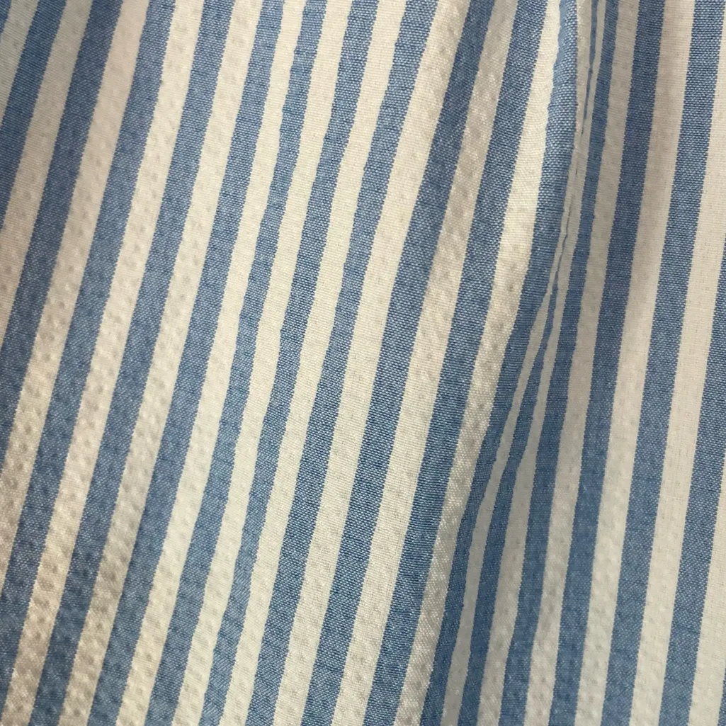 New! Pomander Place Blue Stripe Laguna Seersucker Shorts Size Medium - Image 11