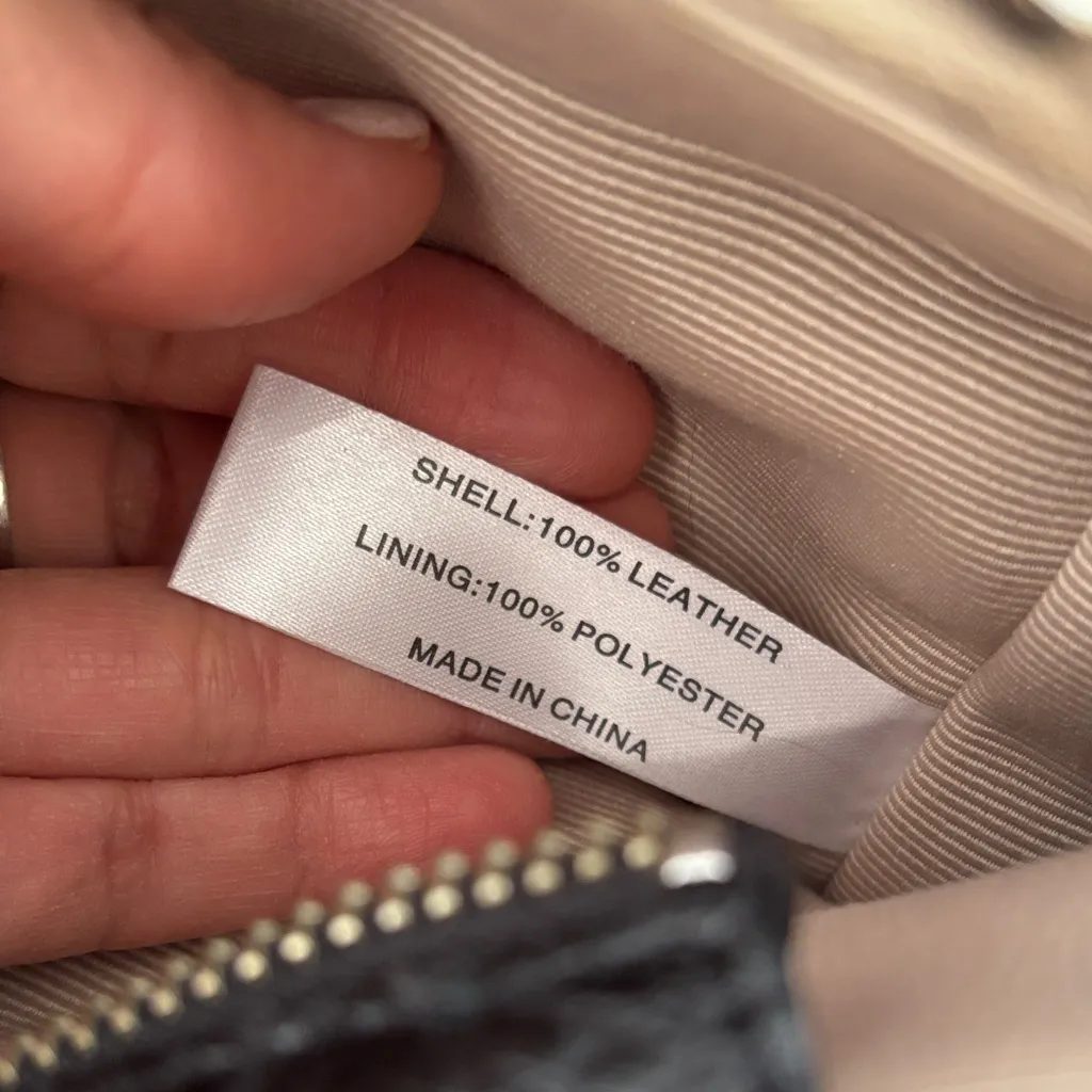 Talbots  Black Crocodile-Embossed Leather Shoulder Bag - Image 5