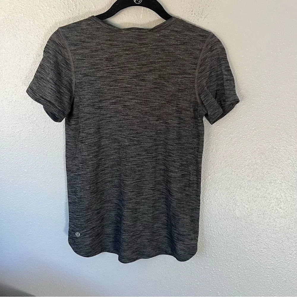 Lululemon Tissueweight Marled Gray V Neck Tee - Image 5