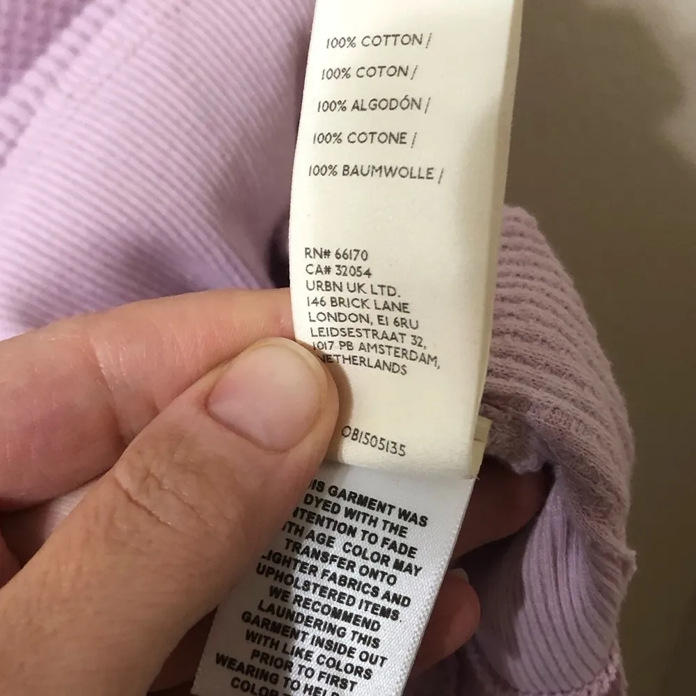 NWOT We The Free Buttercup Thermal Jersey Waffle Knit Longsleeve Lilac Top Large - Image 7