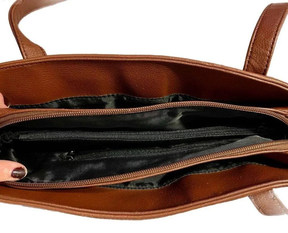 Stone Mountain Brown Leather Shoulder Bag Purse - Image 3