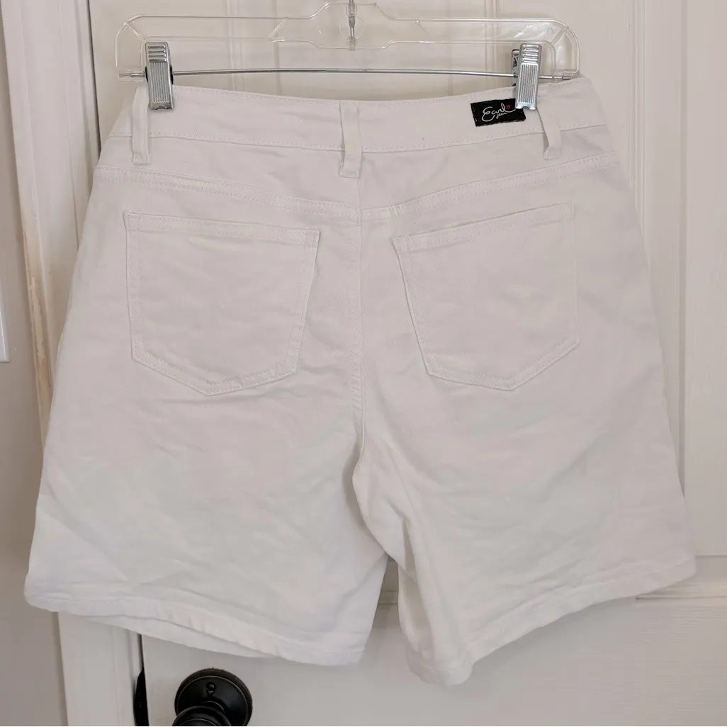 Earl Jeans White Denim Shorts Size 6 - Image 4