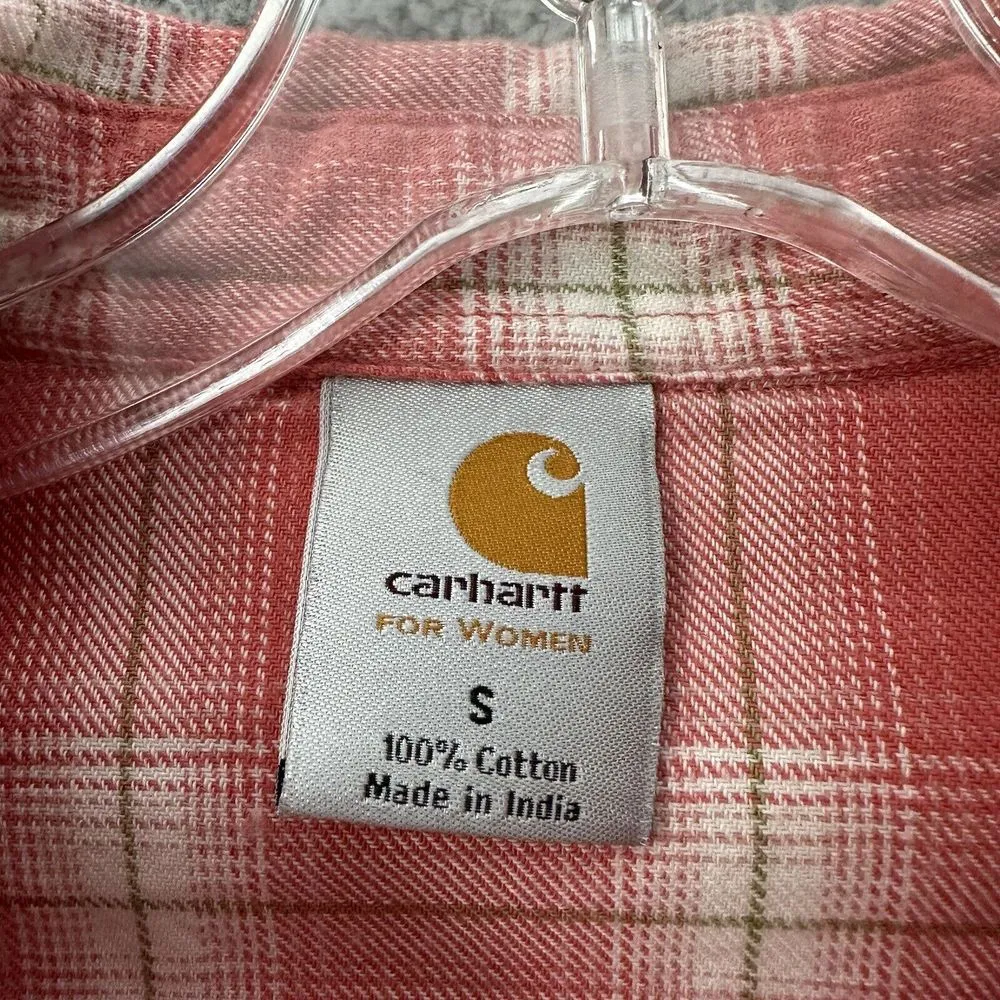 Carhartt‎ Pearl Snap Button Up Plaid Flannel Shirt Western Rodeo Cowgirl Women S - Image 3