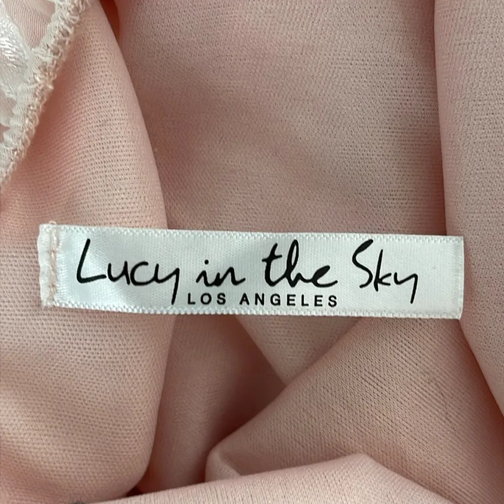 Lucy in The Sky Pink Ruched Floral Mini Dress - Image 4