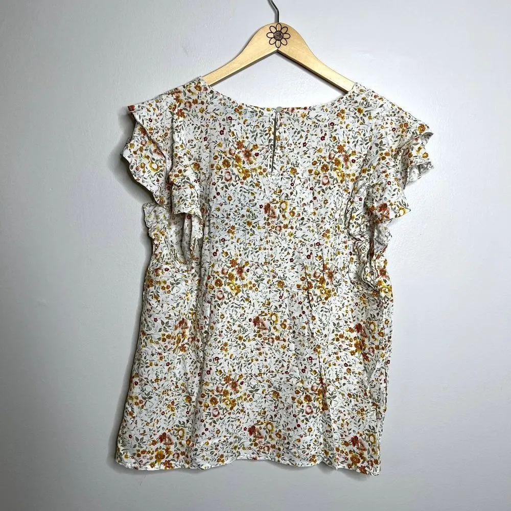 Cynthia Rowley Floral Patterned Short Sleeve Top - Image 5