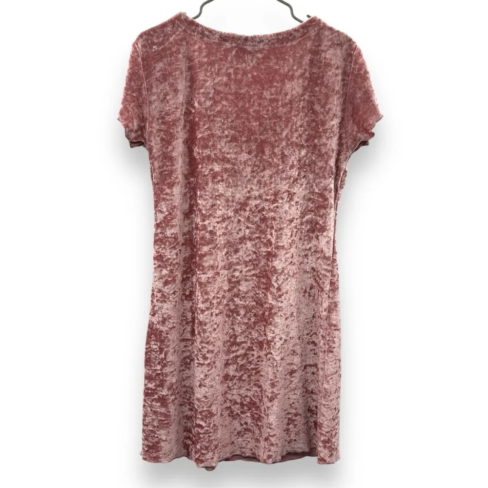 Vintage Gold Label Victoria's Secret Pink Velvet Short Sleeve Mini‎ Dress Sz M - Image 4