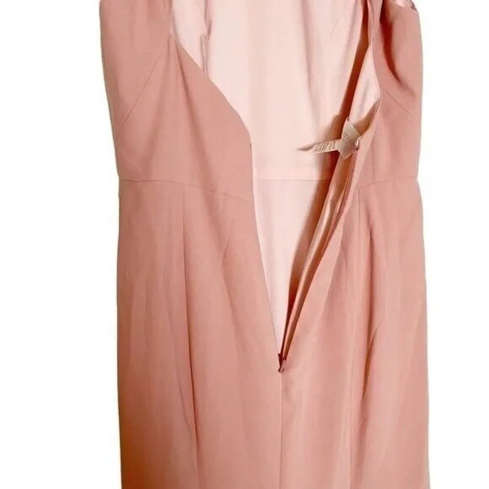 NWT Dessy Collection Diamond Cutout Trumpet Front Slit Gown 6 Desert Rose Pink - Image 6