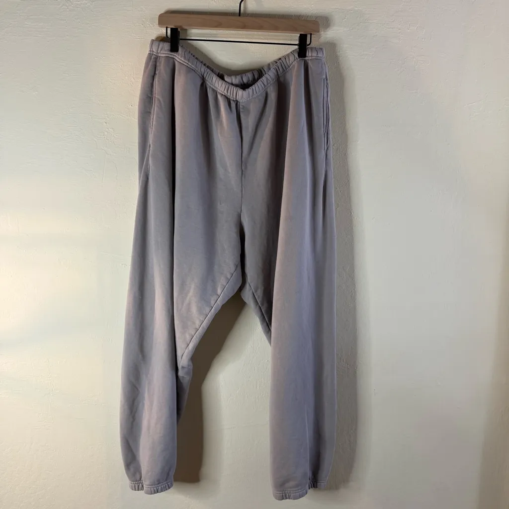 Skims French Terry Jogger Oyster Size 2X 100% Cotton Light Purple - Image 2