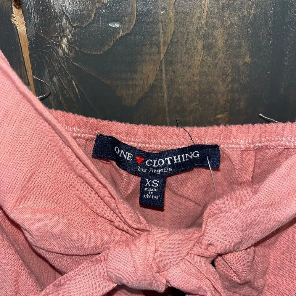 One Clothing Pink Cotton Summer Romper Spaghetti Strap Casual Playsuit‎ E14 - Image 6