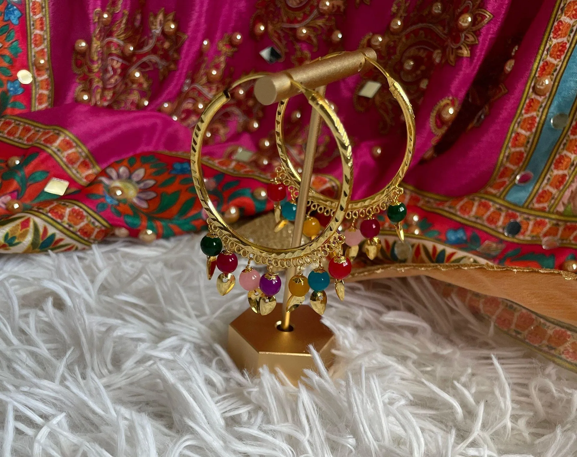 Golden Hoop Earrings Gold - Image 7