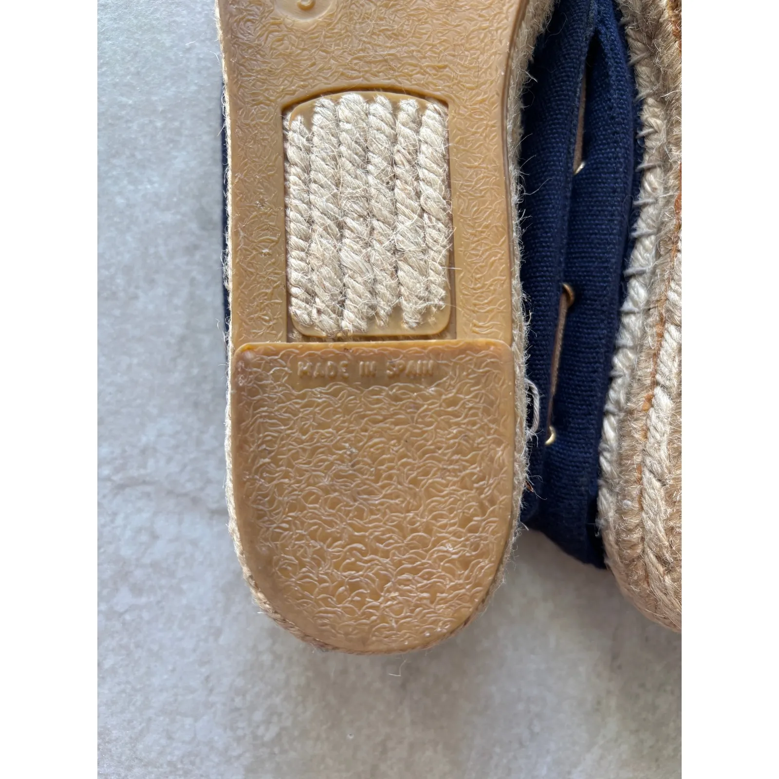 Tory Burch Blanton Espadrille Womens 9 Blue Tan Jute Resort Travel Vacation Boat - Image 7