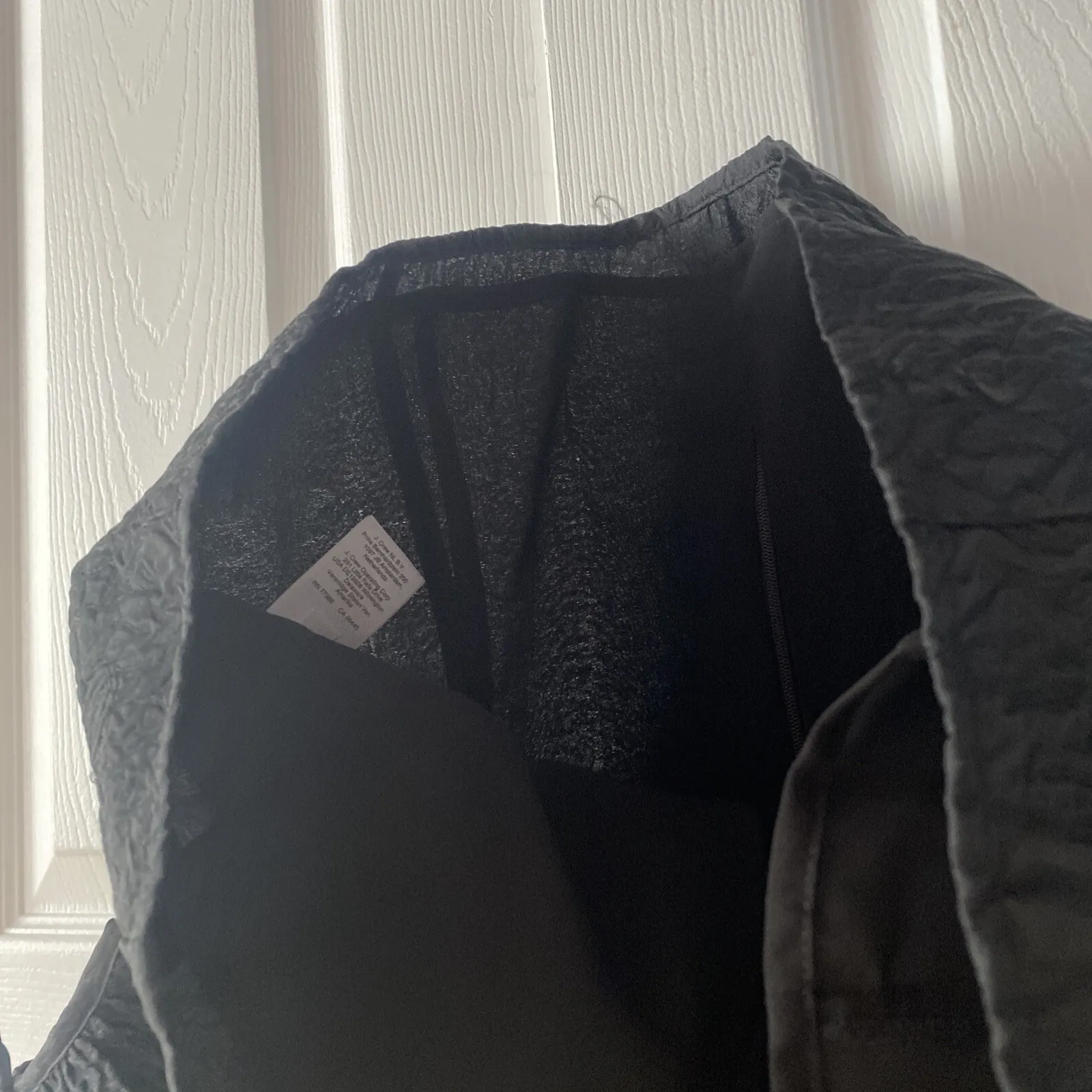 J Crew Collection Black Crepe Floral Textured Balloon Sleeve Small Old Money - Image 5