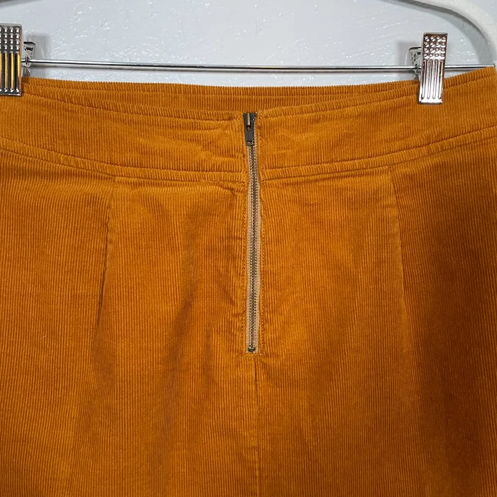 J Crew Mercantile Women 6 Golden Brown Corduroy A-Line Mini Skirt Preppy - Image 5