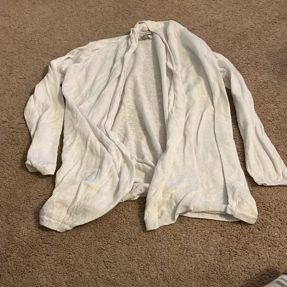 Rachel Zoe small white linen cardigan - Image 2