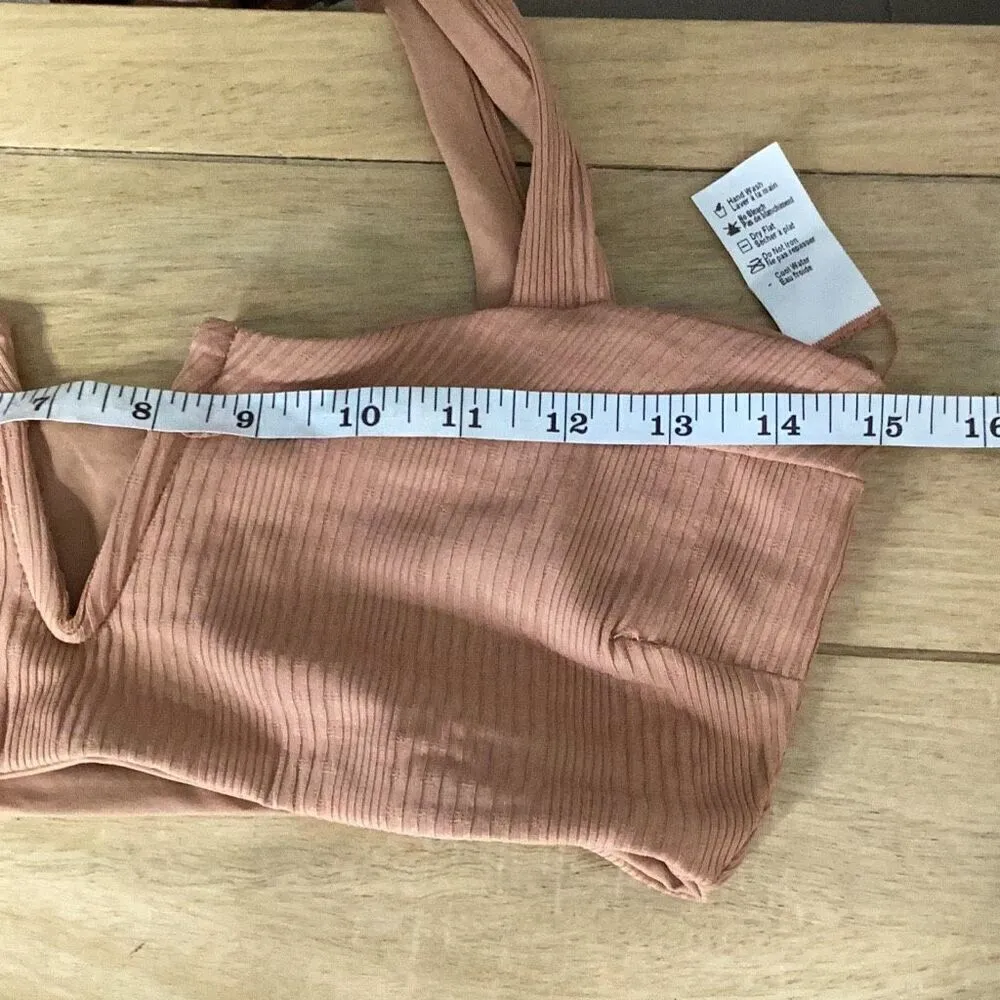 New. L*SPACE tan ribbed bikini. DD-top/M-bottom. Retails $198 - Image 10