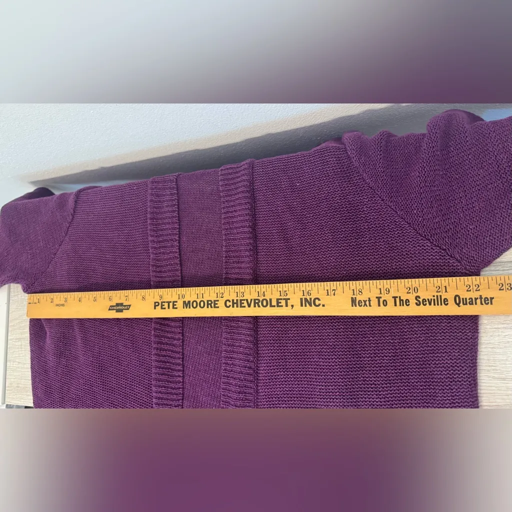Eileen Fisher 100% Hemp Purple Cardigan Longline Open Front Sustainable Size XL - Image 8