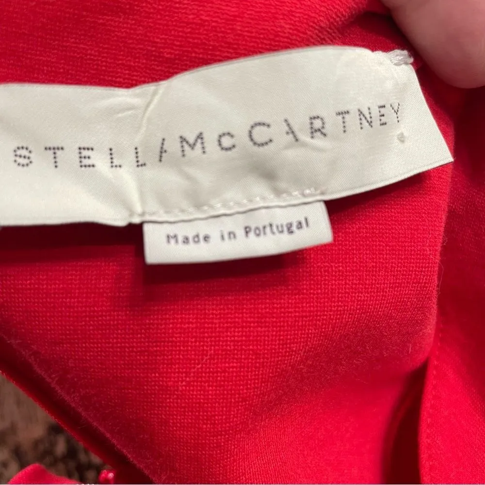 Stella McCartney Tomato Red Short Sleeve‎ Compact Jersey Dress Size 38 - Image 5