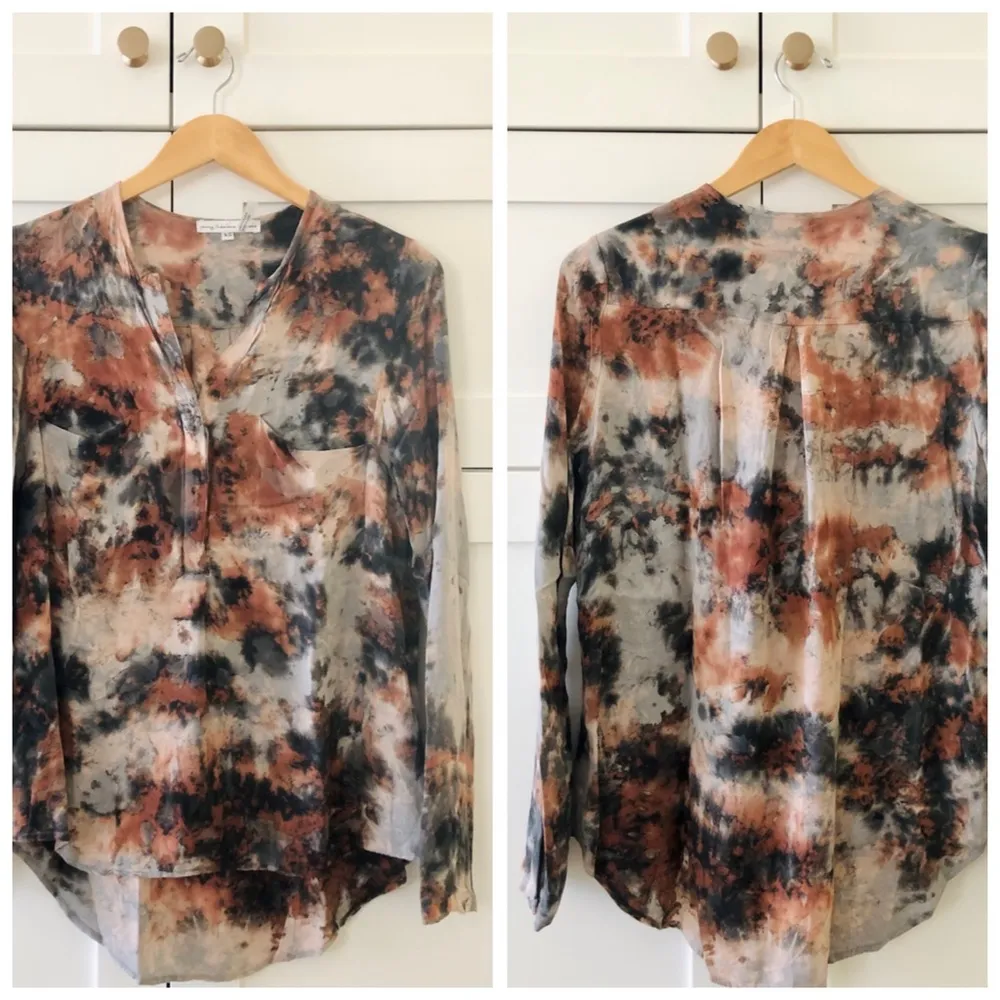 Young Fabulous & Broke Hayes Multicolored Tie Dyed Henley LS Top, sz. XS - Image 2