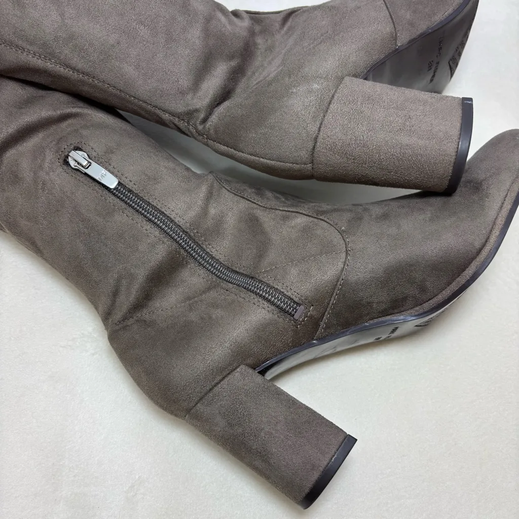Marc Fisher Over the Knee Boots Suede Taupe Size 8M - Image 10