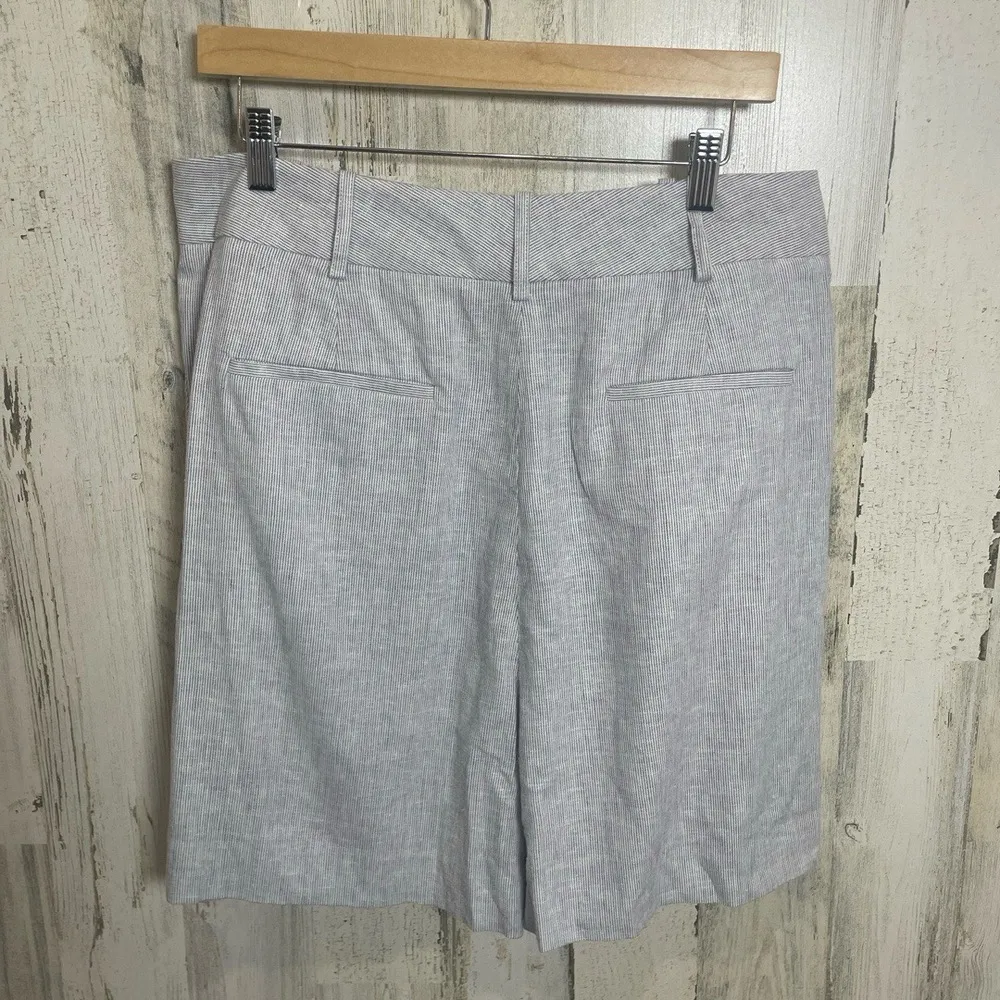 Alex Marie Linen Blend Shorts Striped Reina Stretch Pleated Size 14 NWT‎ Preppy - Image 2