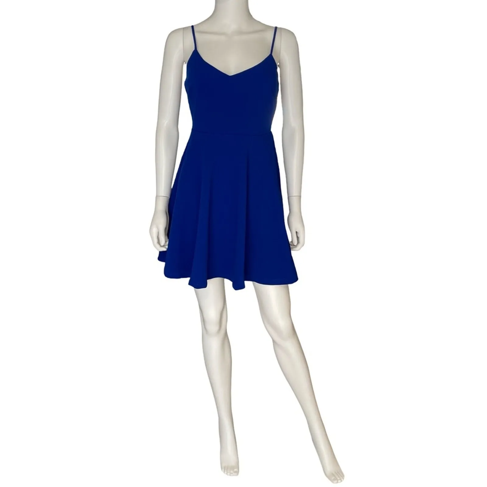 Lulus “Do You Wanna Dance?” Royal Blue Skater Dress Women’s Sz S - Image 2