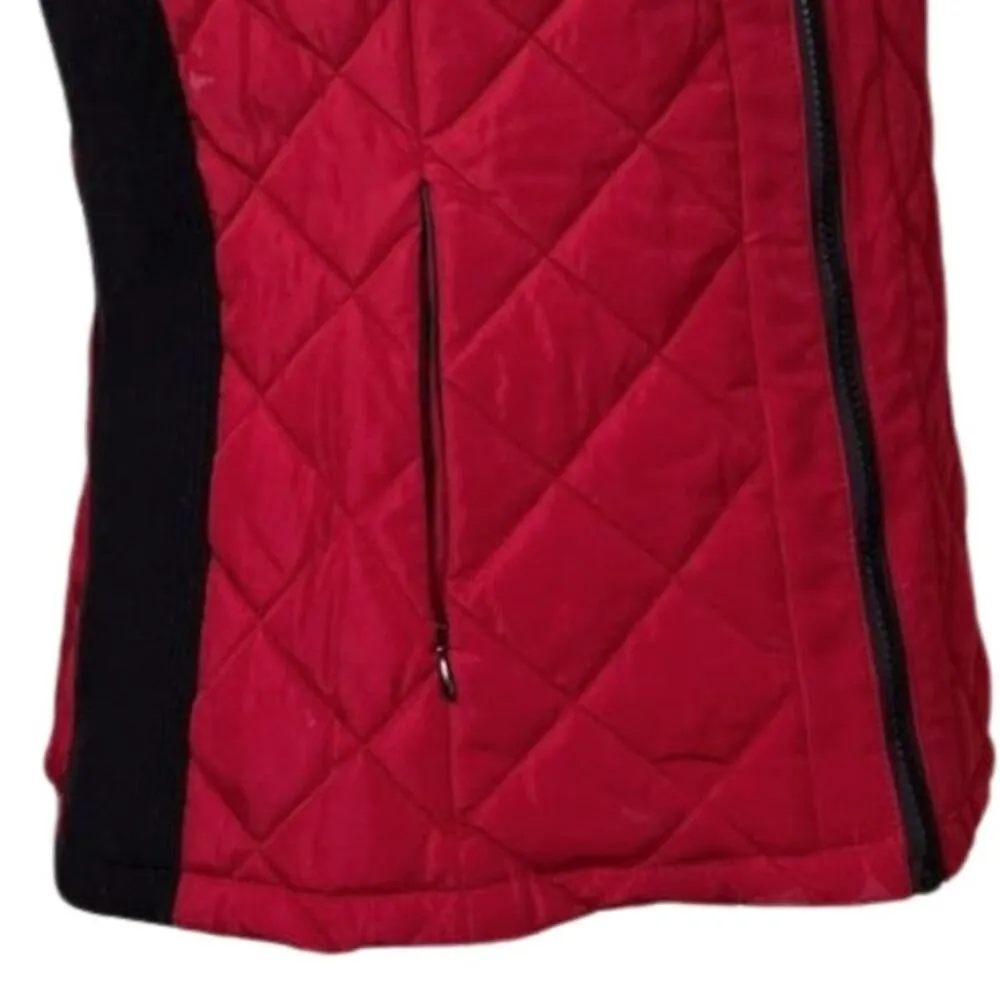 Andrew Marc Quilted Zip Front Pockets Stretch Red Black Women's Size Large - Image 11
