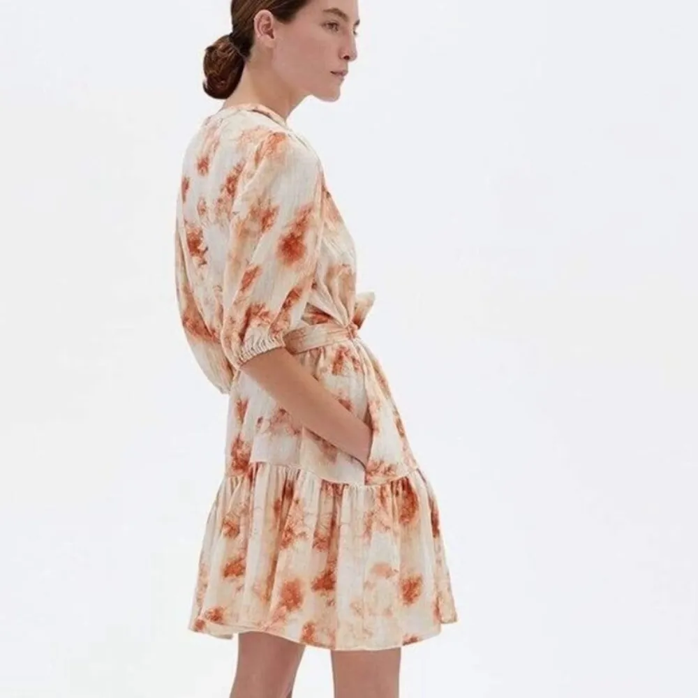 JONATHAN SIMKHAI Orange Gauze Opal Tie Dye Mini Dress Cover Up Size Small $345 - Image 2