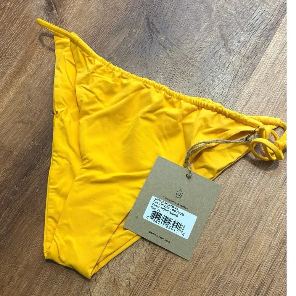 NWT Stone Fox Swim Honeycomb River Bikini Bottom In HoneyComb Size XL - Image 3