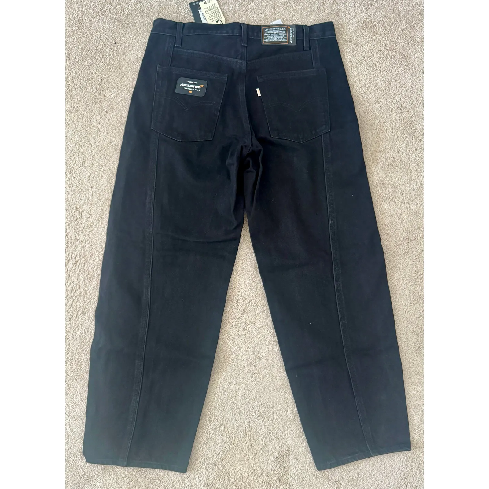 Levi's x McLaren Speed Baggy Jeans Black Formula 1 Racing Womens Sz 31 - Image 9